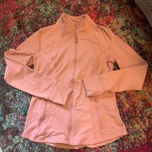 Light pink zip up workout jacket